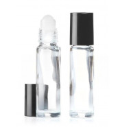 Mini roller verre clair bouchon noir 10ml