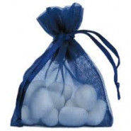 Lot de 10 sacs en organdi bleu marine