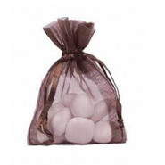 Lot de 10 sacs en organdi chocolat