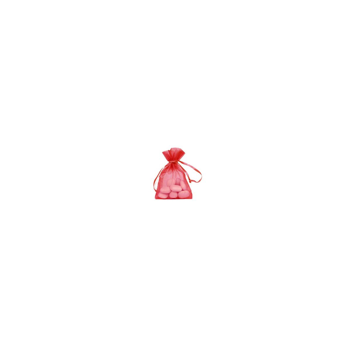 Lot de 10 sacs en organdi rouge