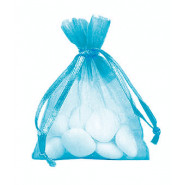 Lot de 10 sacs en organdi turquoise
