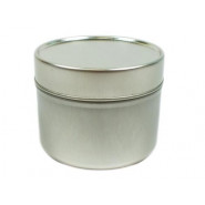 Boîte ronde en aluminium argenté 100ml
